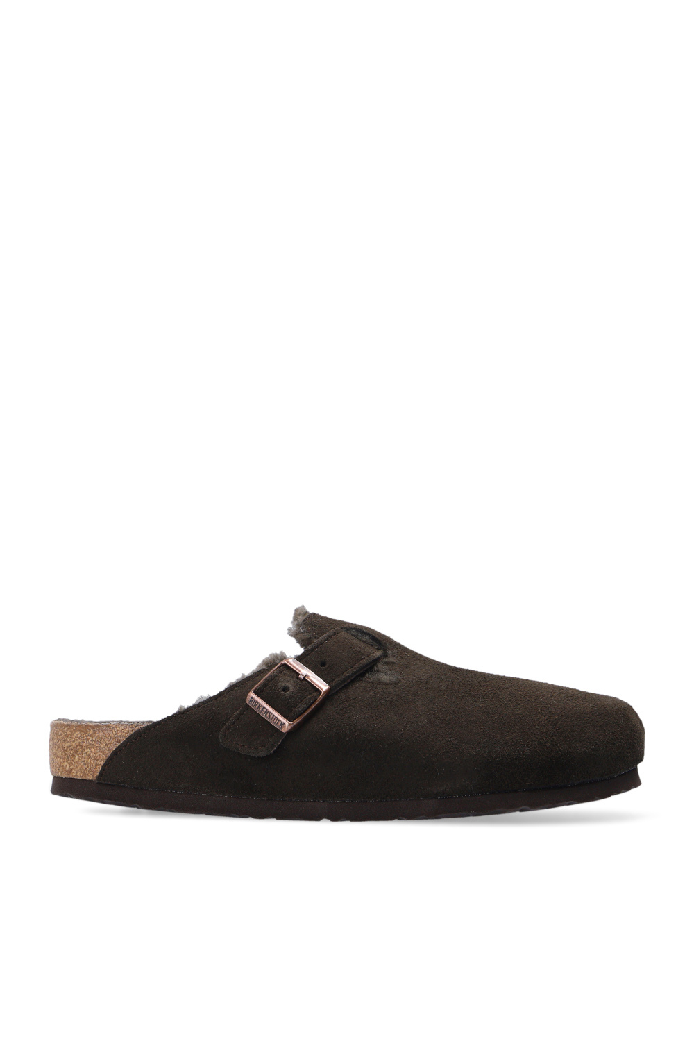 Brown 'Boston VL Shearling' suede slides Birkenstock - Vitkac GB